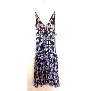 Diane Von Furstenberg Black and Purple Floral Dress
